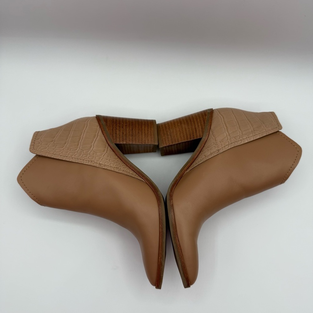 DOLCE VITA Rozane Snakeskin-Embossed Leather Pointy Toes Slip On Booties SZ 6.5 - Picture 16 of 16
